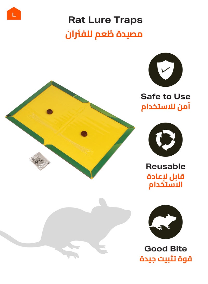 LAWAZIM Rat Lure Traps Set of 5 -17x21.5cm- Strong Adhesive Disposable Mouse Glue Pad Board Sheet for Indoor Outdoor Use - Effective Pest Insects Flies Mice Control for Homes Kitchens Garages Offices - Image 3
