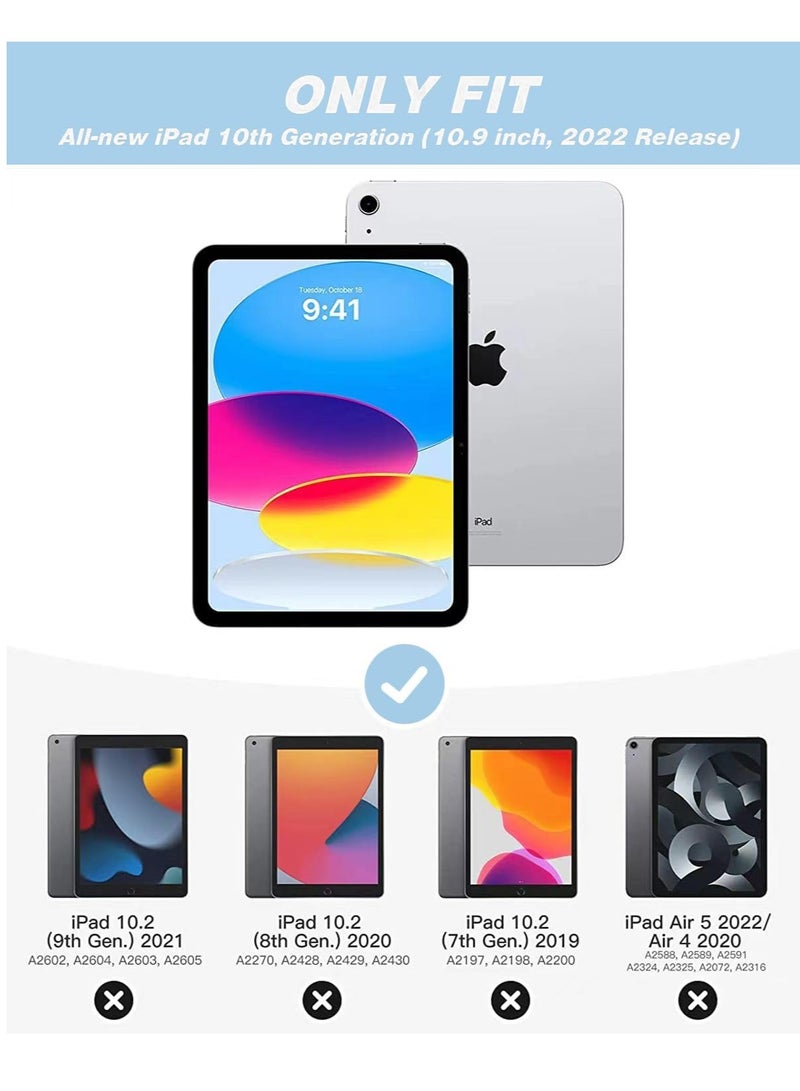 ELTRAZONE iPad 10th Generation Case (10.9 Inch, 2022) – Smart Case with Pencil Holder, Soft TPU Back, Auto Wake/Sleep Support – Azure Blue - Image 2