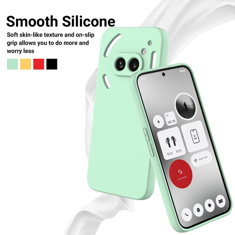 HuHa Protective Cover For Nothing Phone 2a Solid Color Liquid Silicone Dropproof Full Coverage Phone Case(Green) - Image 3