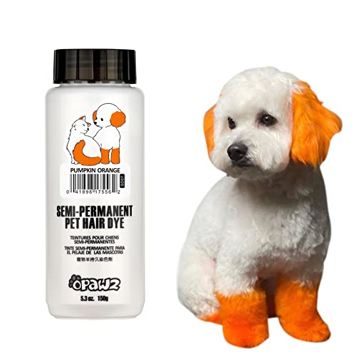 OPAWZ Semi-Permanent Dog Hair Dye, Food-Grade Pigment Dog Dye, Non-Toxic Pet Hair Dye for Dogs, Cats and All Pets Can be Bathed (Pumpkin Orange) - Image 1