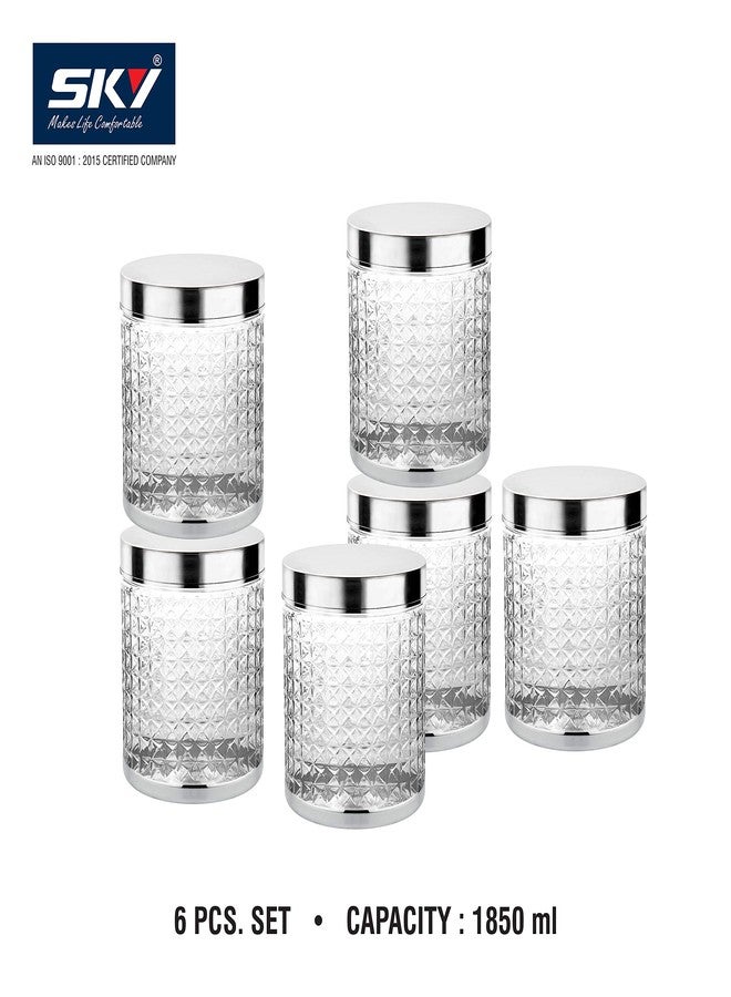 Sky Hector Celebration 6 Pcs Storage Pet Container Gift Set for Kitchen,1850 ml x 6 Pcs,Silver. - Image 2