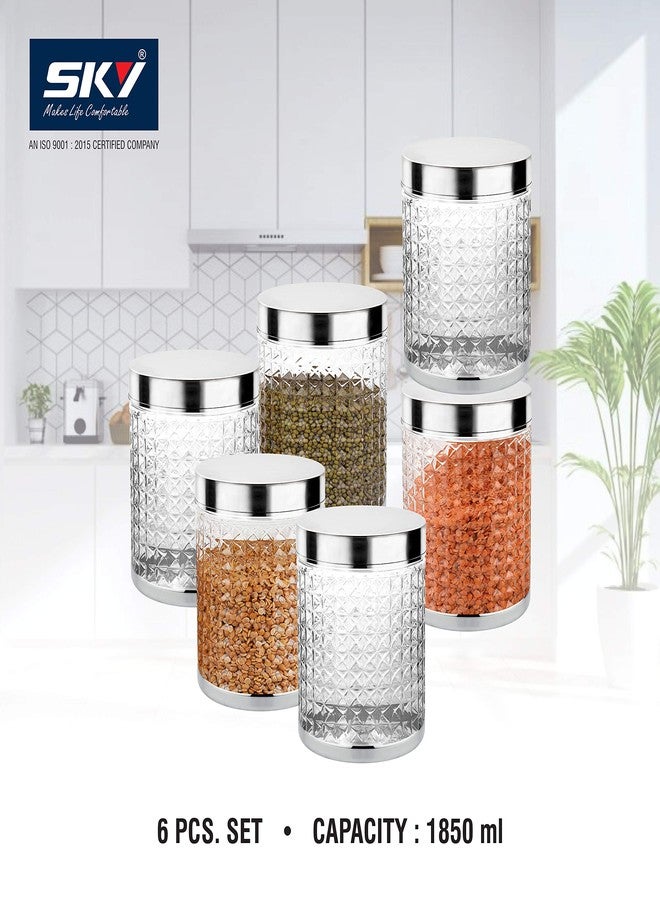 Sky Hector Celebration 6 Pcs Storage Pet Container Gift Set for Kitchen,1850 ml x 6 Pcs,Silver. - Image 3