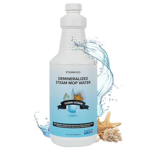 Steam and Go Steam & Go Demineralized Water - Multisurface Cleaner, PVC-Free Ready-to-Use for Mops & Floor Steamers - Ideal for Kitchen, Bathroom, & Home Surfaces - Clean Ocean Scent - 32oz (Pack of 1) - Image 1