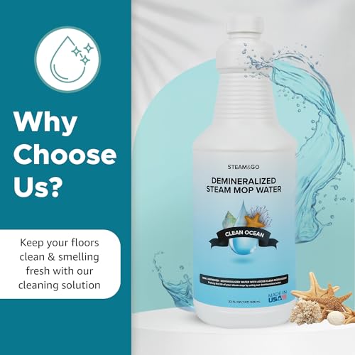 Steam and Go Steam & Go Demineralized Water - Multisurface Cleaner, PVC-Free Ready-to-Use for Mops & Floor Steamers - Ideal for Kitchen, Bathroom, & Home Surfaces - Clean Ocean Scent - 32oz (Pack of 1) - Image 3