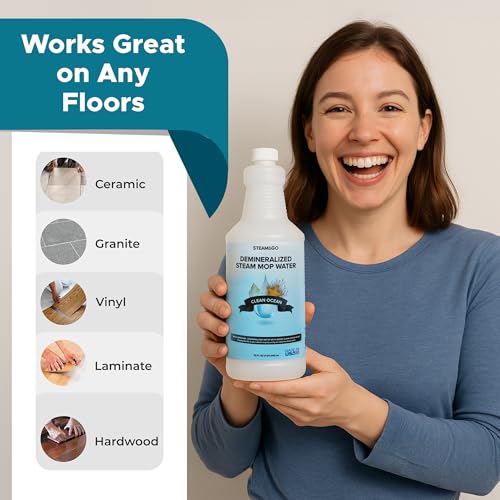 Steam and Go Steam & Go Demineralized Water - Multisurface Cleaner, PVC-Free Ready-to-Use for Mops & Floor Steamers - Ideal for Kitchen, Bathroom, & Home Surfaces - Clean Ocean Scent - 32oz (Pack of 1) - Image 5