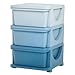 Qaba 3 Tier Kids Storage Unit Toy Organizers and Storage with 3 Drawer Chest for Kids Bedroom Nursery Kindergarten Living Room for Boys Girls Toddlers Blue - Image 3