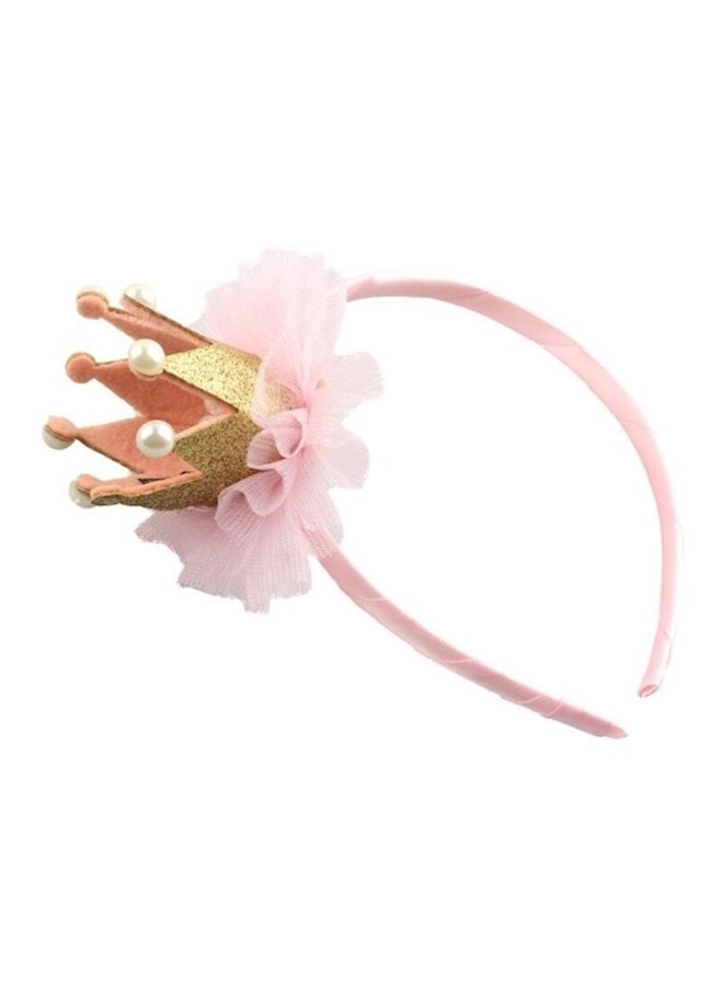 Shiny Princess Crown Hairband Pink/Orange/Gold - Image 2