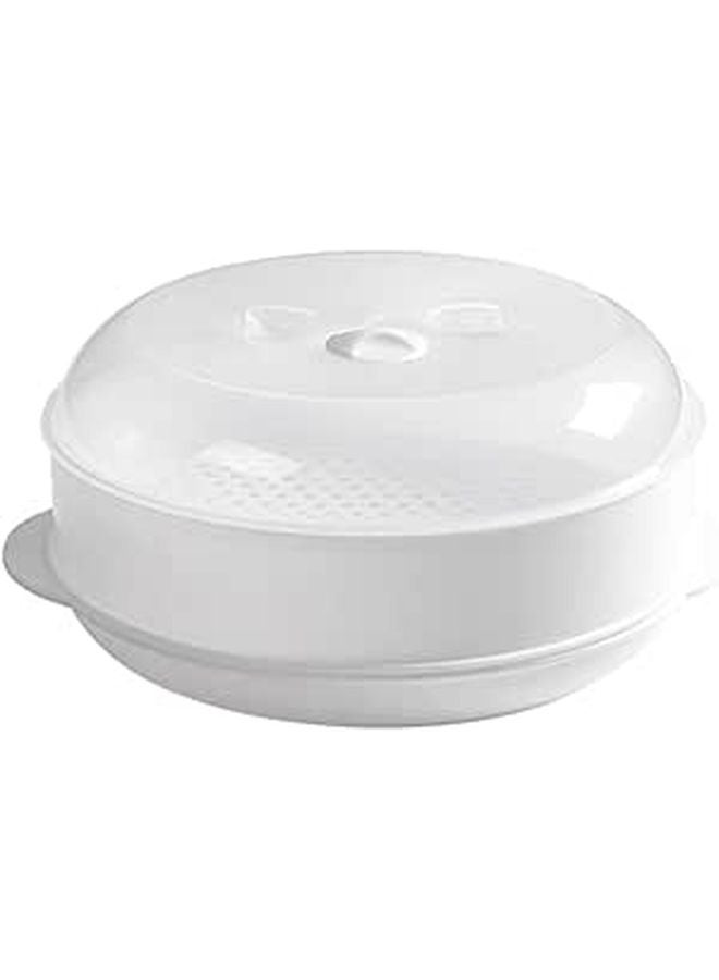 Microwave Steamer Basket With Lid For Vegetables Dumplings Heating Plastic Kitchen Food Cooking - Image 1