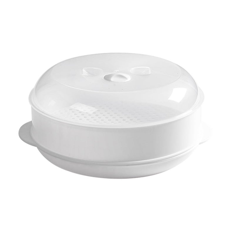 Microwave Steamer Basket With Lid For Vegetables Dumplings Heating Plastic Kitchen Food Cooking - Image 2