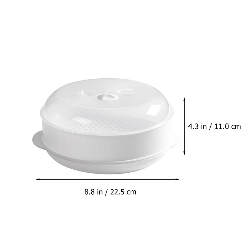 Microwave Steamer Basket With Lid For Vegetables Dumplings Heating Plastic Kitchen Food Cooking - Image 3