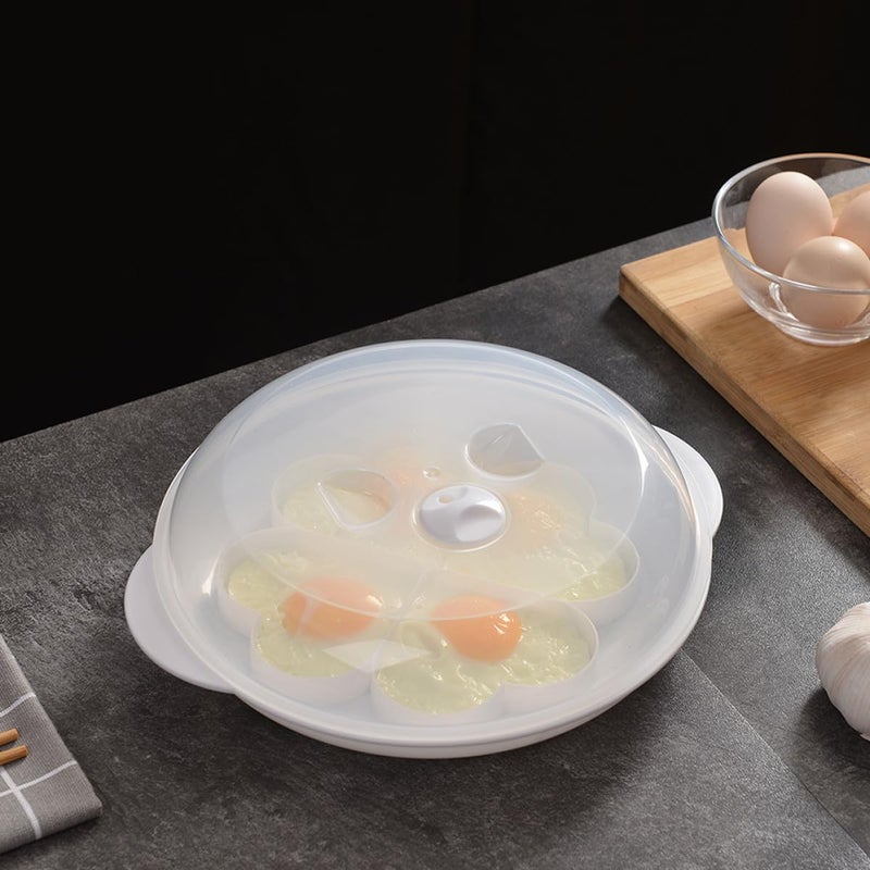 Microwave Steamer Basket With Lid For Vegetables Dumplings Heating Plastic Kitchen Food Cooking - Image 5
