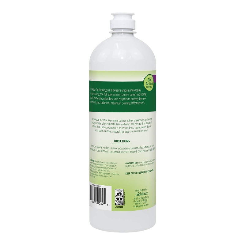 biokleen Bac Out Stain & Odor Eliminator with Live Enzyme Cultures, 32 oz - Image 2