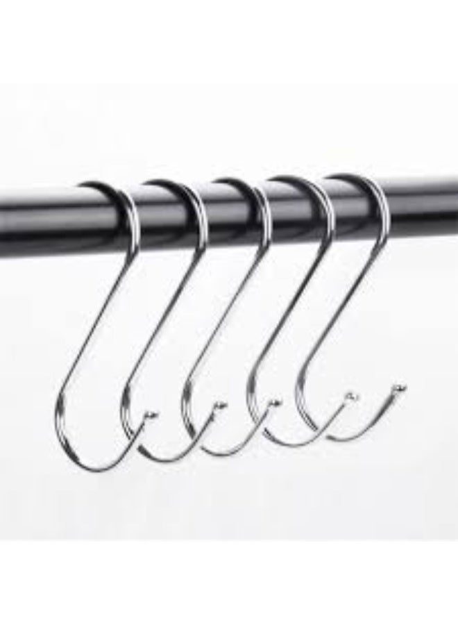 5-Piece Heavy-Duty S-Shaped Hanging Hooks – Rust-Resistant Metal Utility Hooks for Kitchen, Bathroom, Closet & Office Organization – 1.5 cm Opening - Image 1