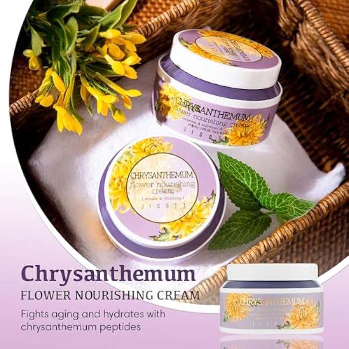 Jigott - Chrysanthemum Flower Nourishing Cream 3.38 FL OZ/ 100ml, K-Beauty Korean Skincare. - Image 4