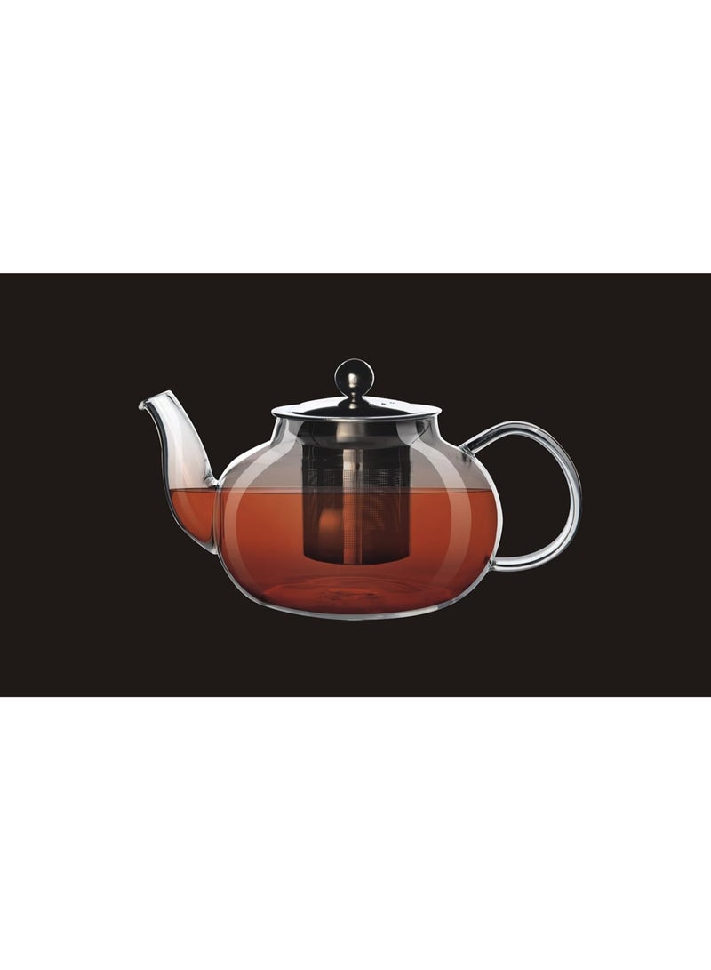 Orchid Neoflam Borosilicate Glass Tea Pot with Stainless Steel Infuser, Heat-Resistant Glass Kettle for Loose Leaf Tea & Herbal Brewing Pot, Durable Handle, Stovetop Safe Teapot (1000 ml) - Image 3