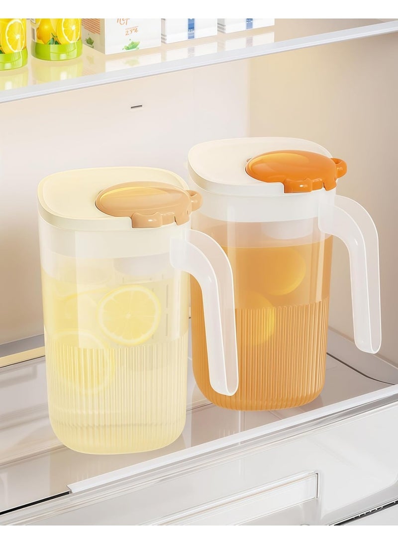 2.2L Water Pitcher with Filter screen and 4 Cups, Iced Tea Pitcher for Making Tea, Juice and Cold Drink, Heatproof Food-grade PP material (Cream) - Image 5