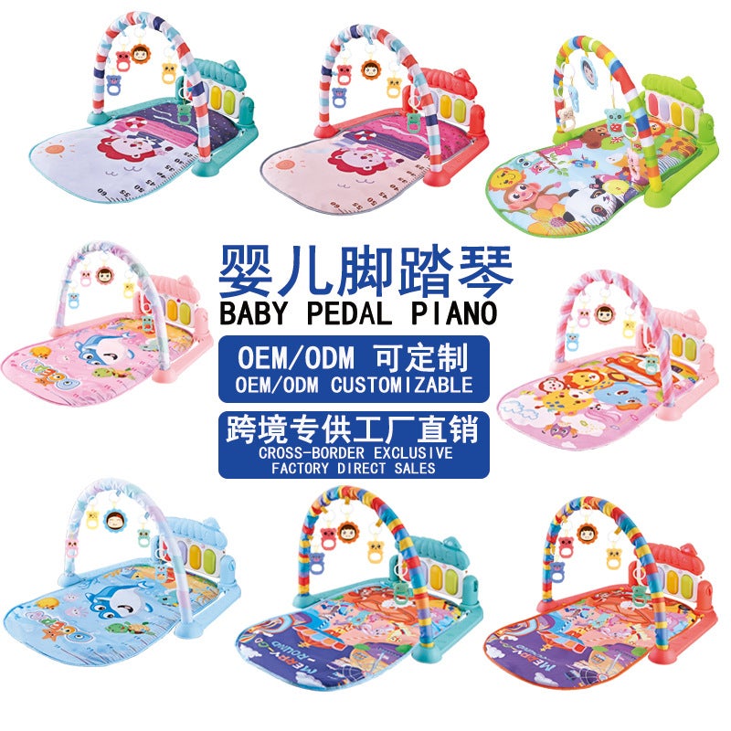 Baby Toy Fitness Frame Music Pedal Piano 0-1 Years Old Newborn Baby Piano Game Mat Sale - Image 3
