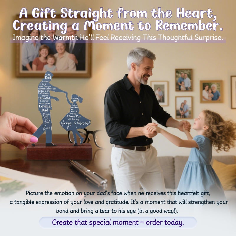 Heartfelt Gifting Dad Gifts from Daughter for Birthday Father's Day Christmas Valentine's Day Easter Present - Meaningful Sentimental Dancing Acrylic Plaque Keepsake Desk Decor for Bonus Step Papa Daddy - Image 5