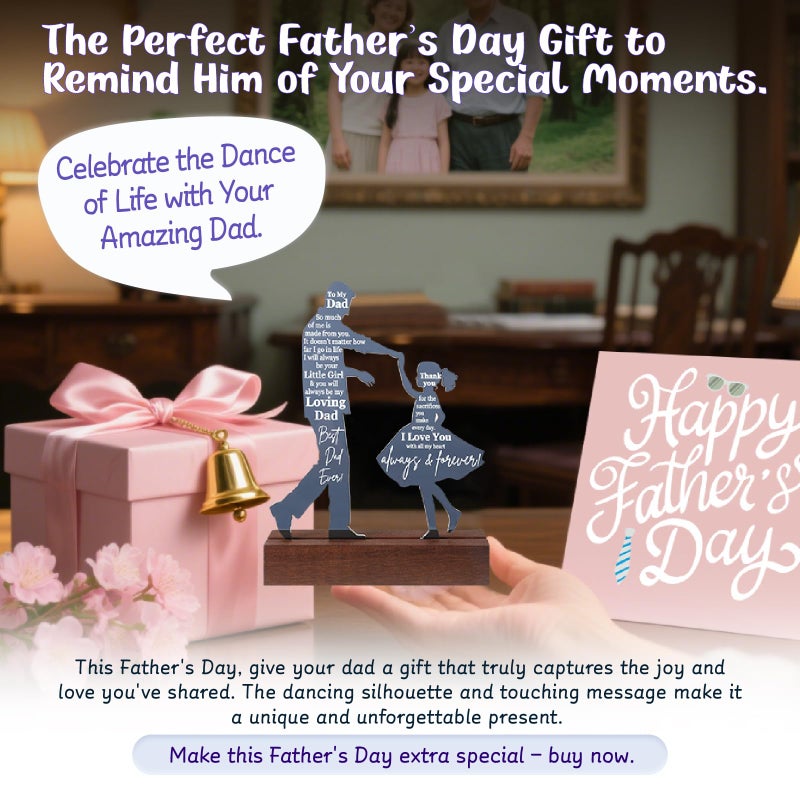 Heartfelt Gifting Dad Gifts from Daughter for Birthday Father's Day Christmas Valentine's Day Easter Present - Meaningful Sentimental Dancing Acrylic Plaque Keepsake Desk Decor for Bonus Step Papa Daddy - Image 4