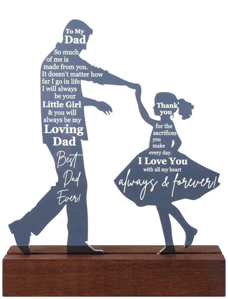 Heartfelt Gifting Dad Gifts from Daughter for Birthday Father's Day Christmas Valentine's Day Easter Present - Meaningful Sentimental Dancing Acrylic Plaque Keepsake Desk Decor for Bonus Step Papa Daddy - Image 1