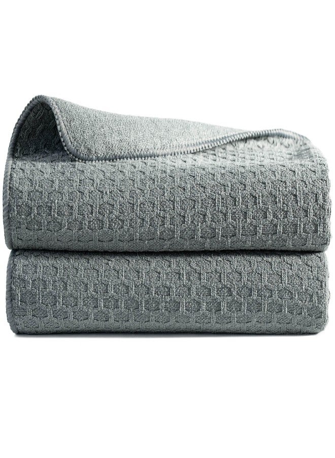 POLYTE Professional Waffle Microfiber Wine Glass Fine Polishing Cloth (18x28, 2 Pack, Gray) - Image 1