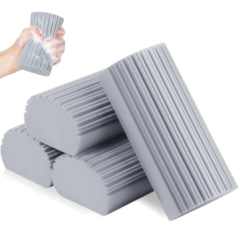 Foxelli Reusable Dusters Cleaning Supplies for Housekeeping, Damp Clean Duster Sponge, Magic Sponge Eraser for Household Cleaning, Dish, Blinds, Glass, Baseboards, Window Track Grooves (8) - Image 1