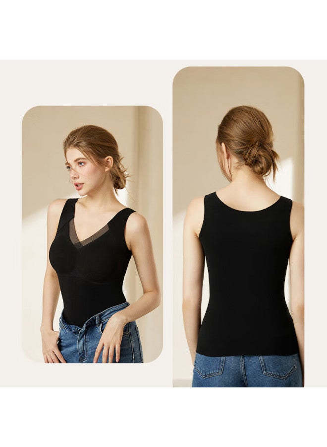 Urban Beauty Women's Graphene Thermal Vest With Built-in Chest Pads, Autumn And Winter Close-fitting Warm Underwear Top - Image 2