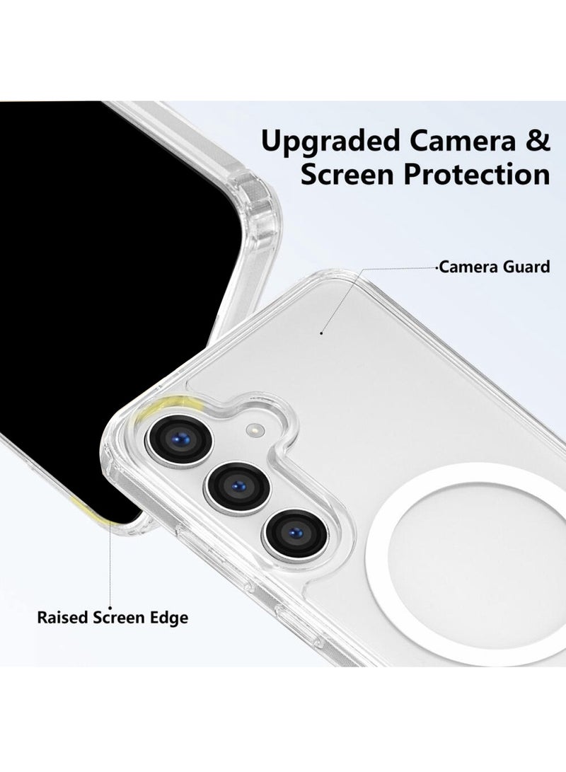 Wtech Samsung Galaxy S25 FE 5G 2025 Magnetic Case, Slim Transparent Flexible TPU Shockproof Magsafe Back Phone Case (MCTPTN) - Clear - Image 2