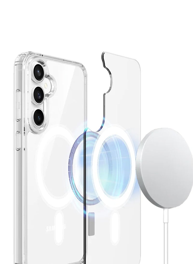 Wtech Samsung Galaxy S25 FE 5G 2025 Magnetic Case, Slim Transparent Flexible TPU Shockproof Magsafe Back Phone Case (MCTPTN) - Clear - Image 5