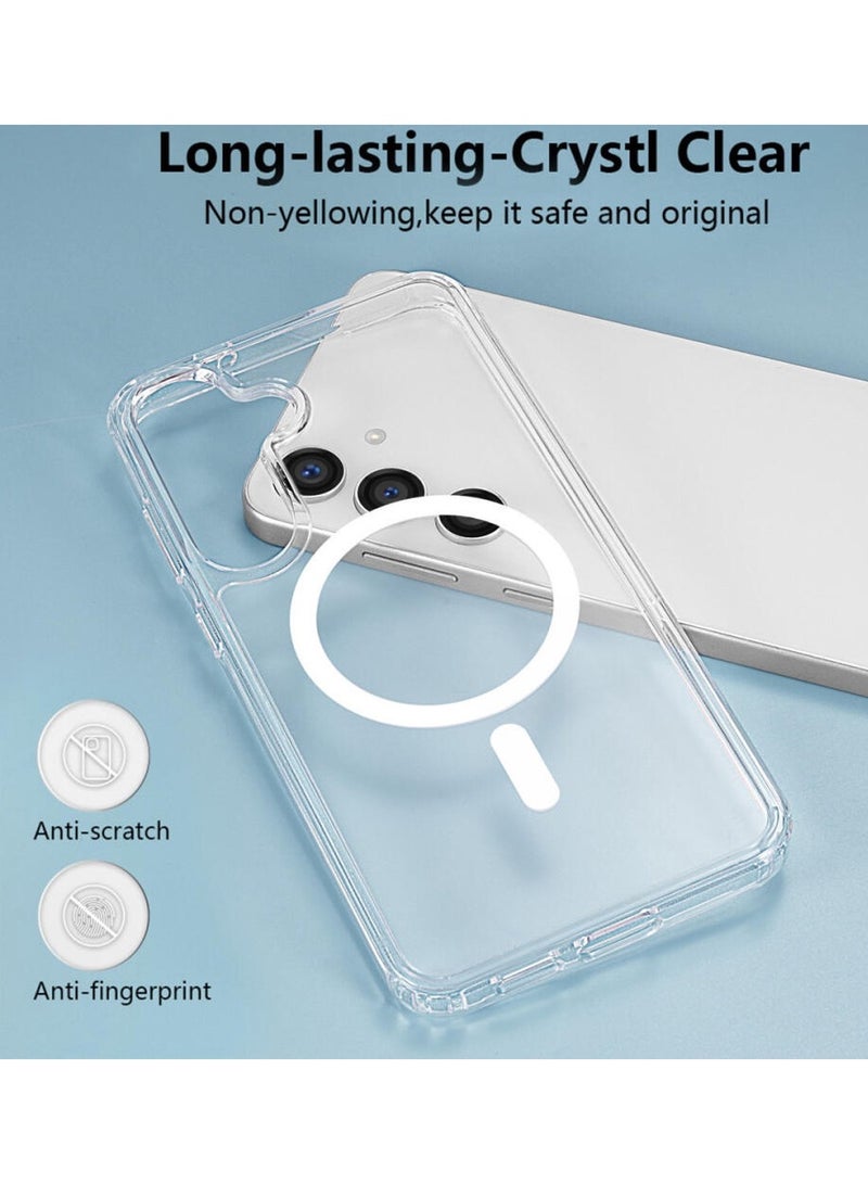 Wtech Samsung Galaxy S25 FE 5G 2025 Magnetic Case, Slim Transparent Flexible TPU Shockproof Magsafe Back Phone Case (MCTPTN) - Clear - Image 4