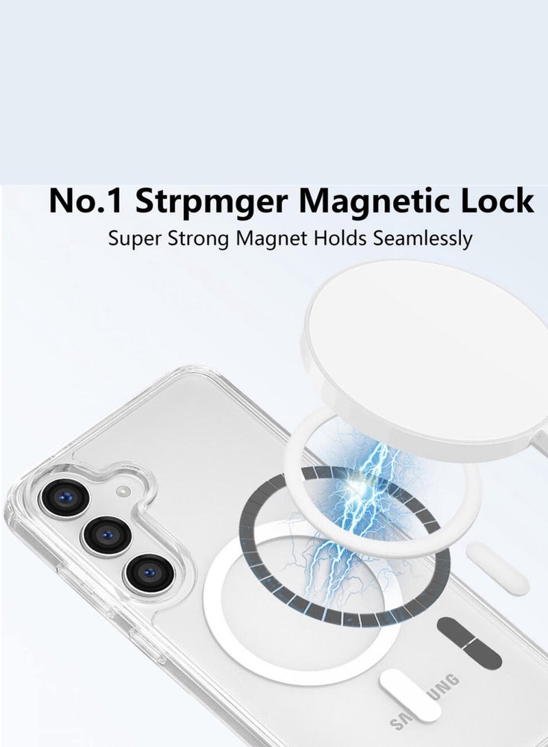 Wtech Samsung Galaxy S25 FE 5G 2025 Magnetic Case, Slim Transparent Flexible TPU Shockproof Magsafe Back Phone Case (MCTPTN) - Clear - Image 3