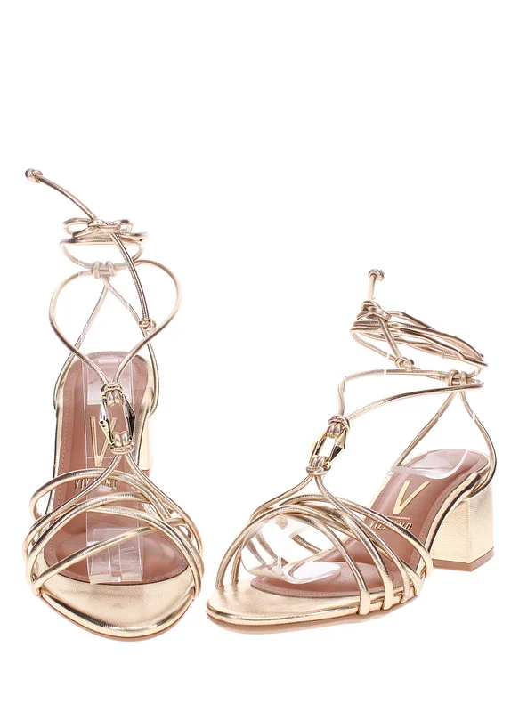 VIZZANO Mid Heels Sandals for Women – Sling Back Heel Sandals for Girls with Ankle Strap