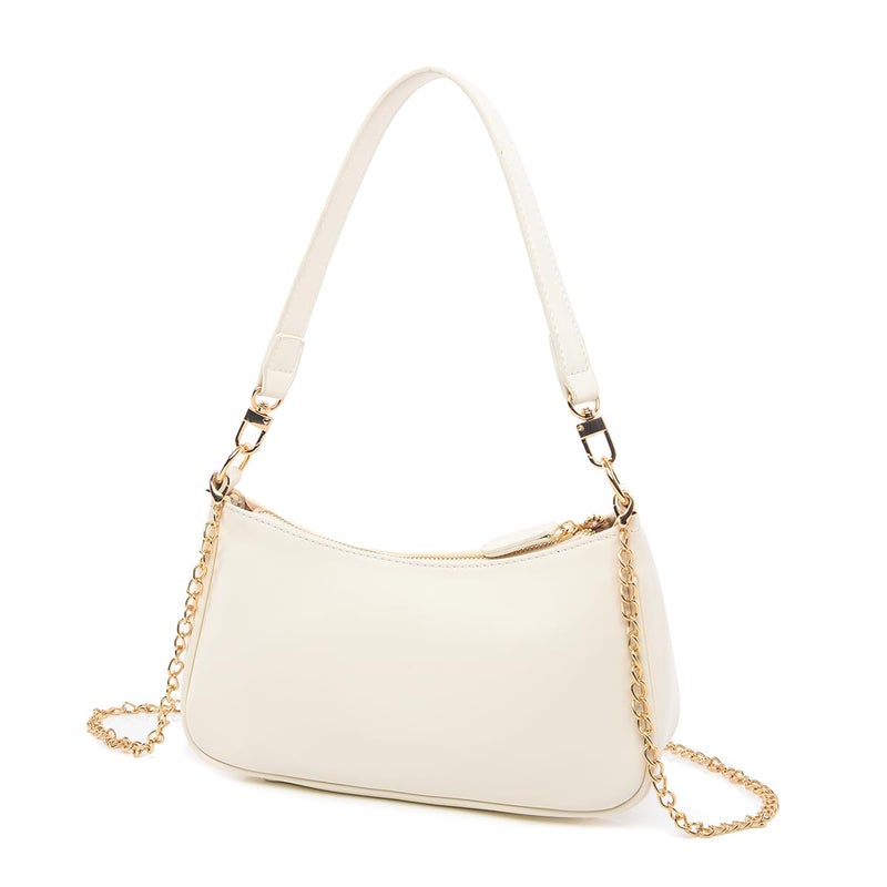 Gumhay Shoulder Bag for Women with 2 Removable Straps and Zipper Closure Crossbody Bags Clutch Tote HandBags Purses(Beige) - Image 1