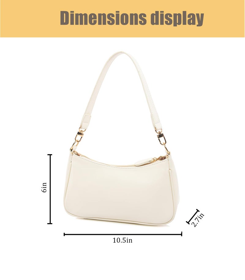Gumhay Shoulder Bag for Women with 2 Removable Straps and Zipper Closure Crossbody Bags Clutch Tote HandBags Purses(Beige) - Image 4