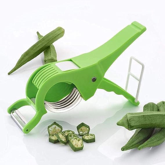Awadh Vegetable Chopper Veg Cutter Bhindi Chilli Cutter Multi Cutter 2 in 1 Peeler Plastic - Image 1