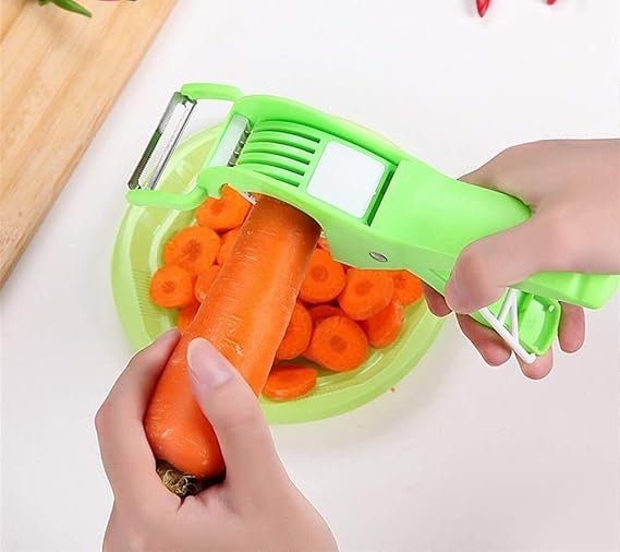 Awadh Vegetable Chopper Veg Cutter Bhindi Chilli Cutter Multi Cutter 2 in 1 Peeler Plastic - Image 4