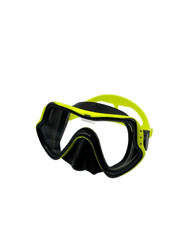 يوفان قناع غطس أسود وأصفر - قناع غطس للبالغين خفيف الوزن للغاية ومضاد للضباب بوزن 180 جرام، تصميم مانع لتسرب الماء، مريح عند الارتداء - Image 4