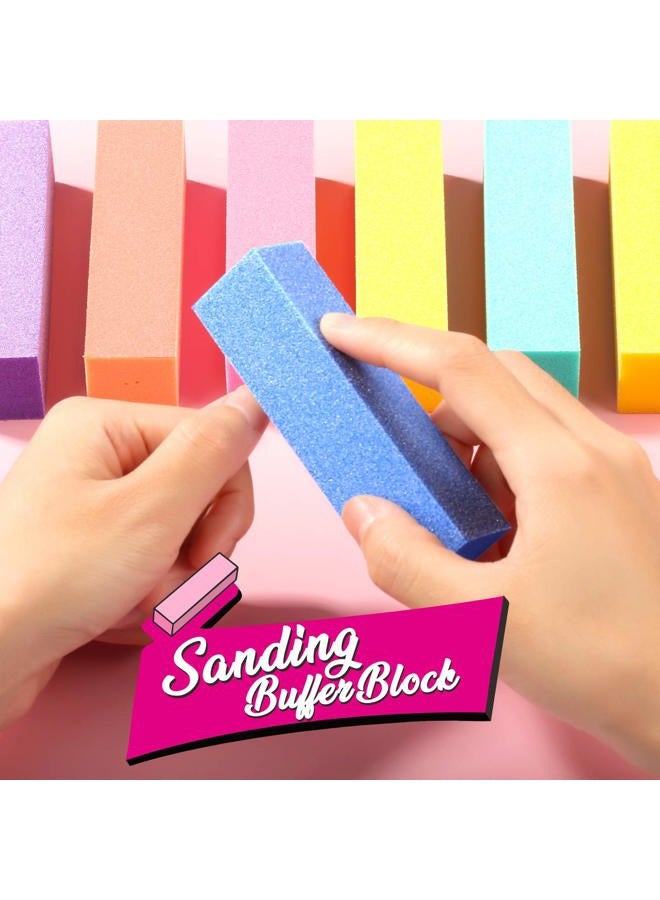 FANDAMEI FANDAMEI Nail File and Buffer, Professional Manicure Tools Kit. 8PCS Rectangular Nail Buffer Block, 8PCS Nail File, 2PCS 7 Way Nail File & 2PCS Nail Polishing Buffer. Nail Care File Buffer Tool - Image 5