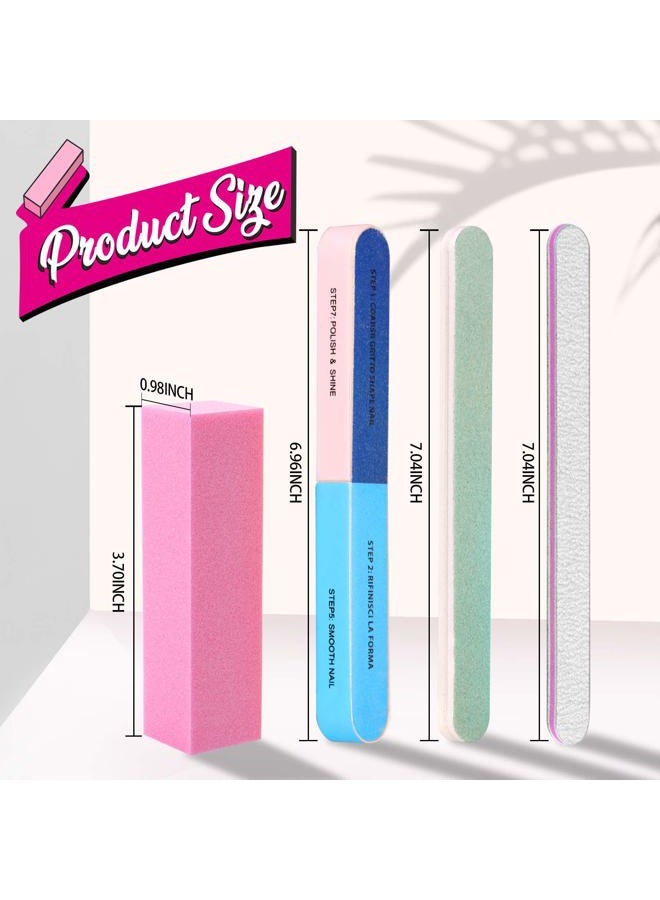 FANDAMEI FANDAMEI Nail File and Buffer, Professional Manicure Tools Kit. 8PCS Rectangular Nail Buffer Block, 8PCS Nail File, 2PCS 7 Way Nail File & 2PCS Nail Polishing Buffer. Nail Care File Buffer Tool - Image 2