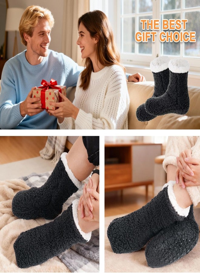 سي ان او ام جي جوارب نسائية من الصوف الناعم، زوجان، جوارب شيربا مانعة للانزلاق، جوارب شتوية دافئة وناعمة، جوارب مريحة من الصوف المقاوم للانزلاق، جوارب عيد الميلاد - Image 3