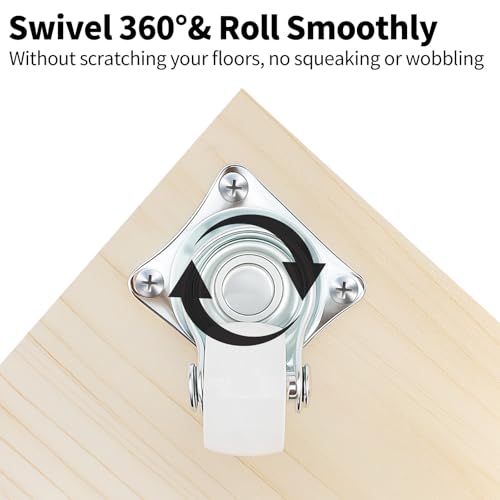 HOWDIA 1" Small Caster Wheels Swivel Casters Trolley Wheels for Furniture Project Cart, Industrial Casters Single Wheel with Rubber Base Ball Bearing Heavy Duty(12 Pack) - Image 5