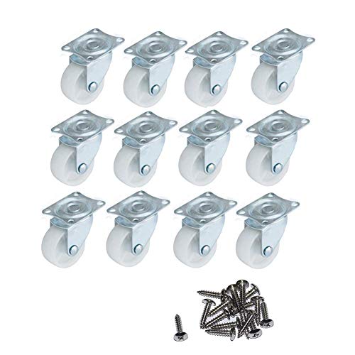 HOWDIA 1" Small Caster Wheels Swivel Casters Trolley Wheels for Furniture Project Cart, Industrial Casters Single Wheel with Rubber Base Ball Bearing Heavy Duty(12 Pack) - Image 1