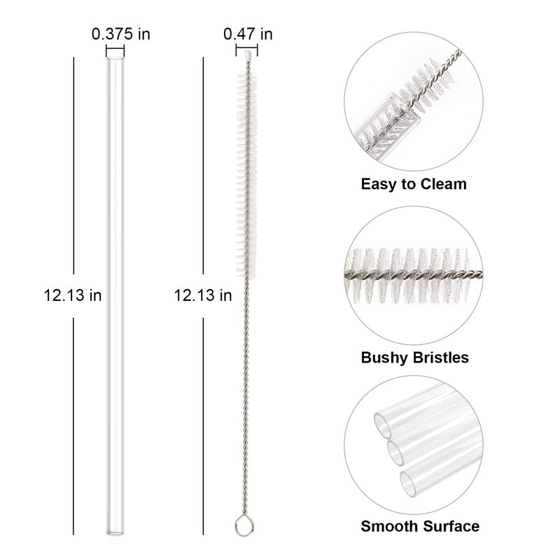 Beonsky Replacement Straw Compatible With Stanley 40 Oz 30 Oz Cup Tumbler  6 Pack Reusable Straw With Cleaning Brush  Plastic  Clear - Image 2