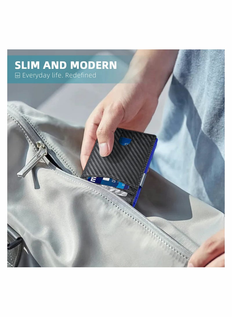 KASTWAVE Wallet for Men Slim Larger Capacity with 12 Slots RFID Blocking Men's Minimalist Money Pocket Bifold Leather ID Window Gift Box - Image 5