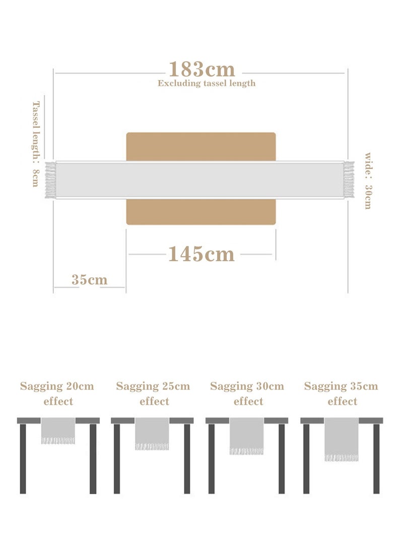 ليوكور عداء طاولة القطن المنسوجة يدويًا عداء طاولة ريفي مع شرابات 30*180 سم - Image 4