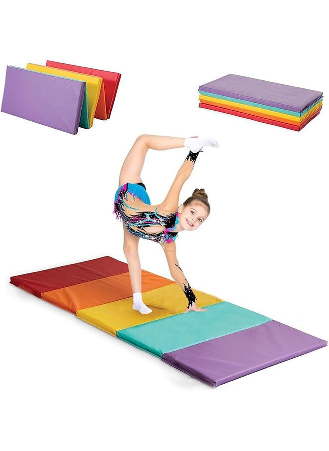 Garlo Tumbling Mat – Gymnastics Mat, Easy to Clean Gym Mat, Sturdy, Foldable Tumbling Mat for Kids, Padded, Lightweight, Portable, Carrying Han  - Image 1