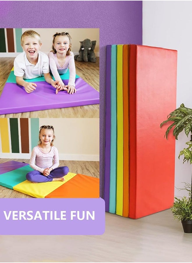 Garlo Tumbling Mat – Gymnastics Mat, Easy to Clean Gym Mat, Sturdy, Foldable Tumbling Mat for Kids, Padded, Lightweight, Portable, Carrying Han  - Image 3