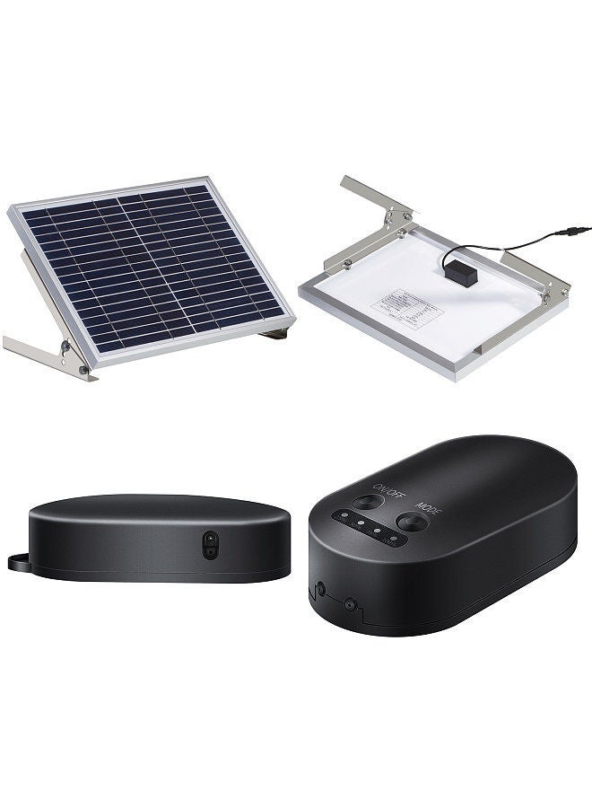 Generic 10W Solar Oxygen Pump With Pipe Air Stone Bracket Fish Tank Oxygenator 3 Adjustable Modes Aquarium Oxygen Aerator for Small Pond Emergency Fishing Bird Bath  - Image 5