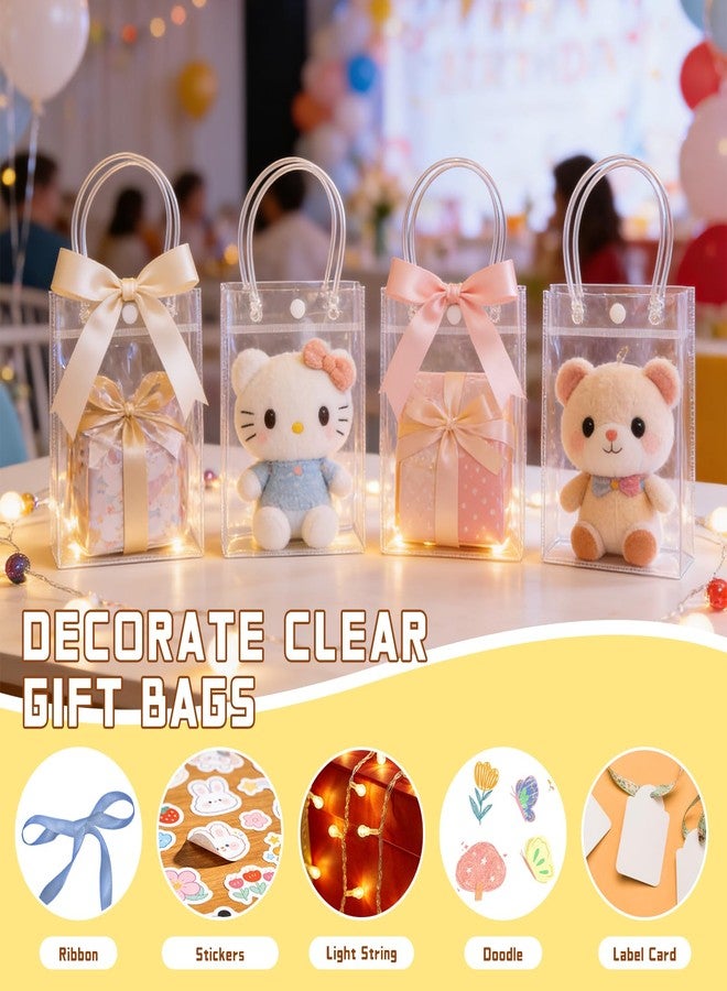 BadenBach 24 PCS Clear Gift Bags with Handles, 5.1 x 5.9 x 2.8 Inch Small Clear Plastic Party Favor Bag Transparent Goodie Tote Bag Gift Wrap Bags Bulk for Wedding Baby Shower Birthday Mother's Day - Image 5