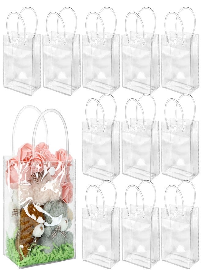 BadenBach 24 PCS Clear Gift Bags with Handles, 5.1 x 5.9 x 2.8 Inch Small Clear Plastic Party Favor Bag Transparent Goodie Tote Bag Gift Wrap Bags Bulk for Wedding Baby Shower Birthday Mother's Day - Image 1